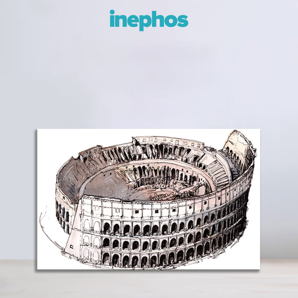 Colosseum Sketch - History Enthusiasts Wall Painting for Living Room, Bedroom, Office, Hotels, Drawing Room