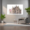 Milan Cathedral Sketch Wall Painting for Living Room, Bedroom, Office, Hotels, Drawing Room