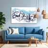 Mount Rushmore Sketch Painting – Famous Monument Wall Painting for Living Room, Bedroom, Office, Hotels, Drawing Room