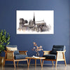 Notre Dame Cathedral Wall Painting for Living Room, Bedroom, Office, Hotels, Drawing Room