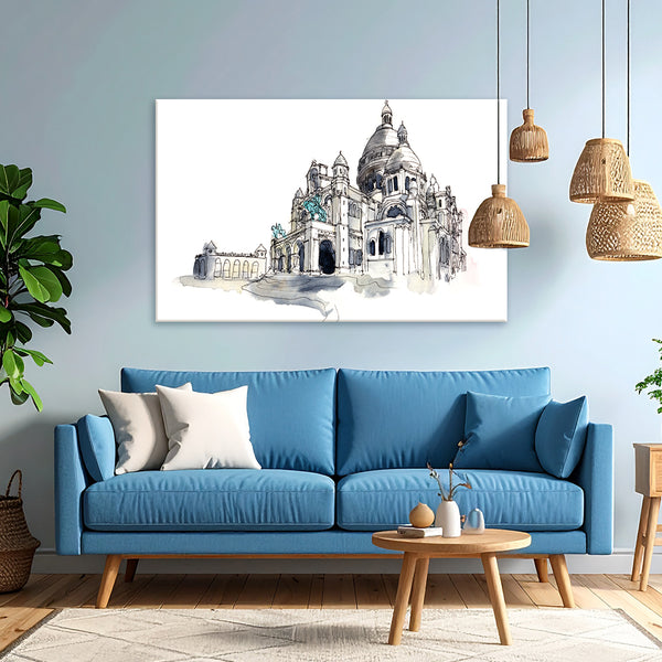 Sacré-Cœur Wall Painting for Living Room, Bedroom, Office, Hotels, Drawing Room