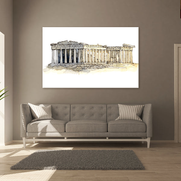 Parthenon Wall Painting for Living Room, Bedroom, Office, Hotels, Drawing Room