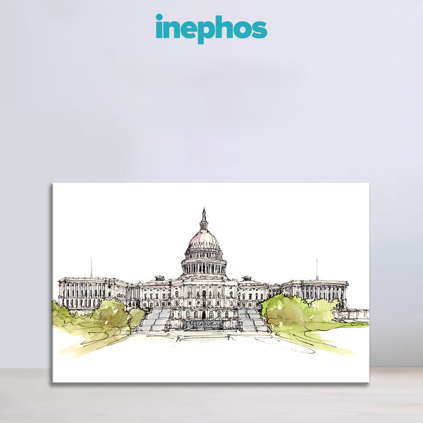 United States Capitol Wall Painting for Living Room, Bedroom, Office, Hotels, Drawing Room