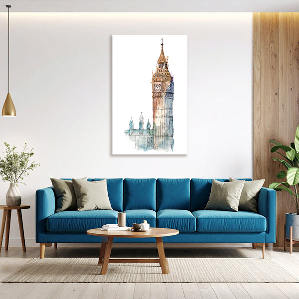 Big Ben Wall Painting for Living Room, Bedroom, Office, Hotels, Drawing Room