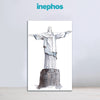 Christ the Redeemer Statue Wall Painting for Living Room, Bedroom, Office, Hotels, Drawing Room