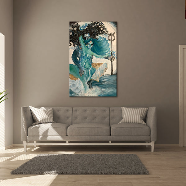 Divine Dance of Ardhanarishvara Wall Painting for Living Room, Bedroom, Office, Hotels, Drawing Room