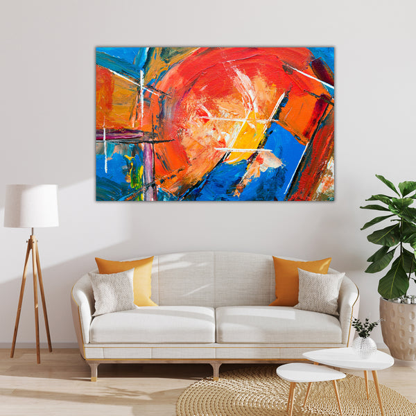 Fiery Fusion – Abstract Expressionism Canvas Art for Living Room, Bedroom, and Office