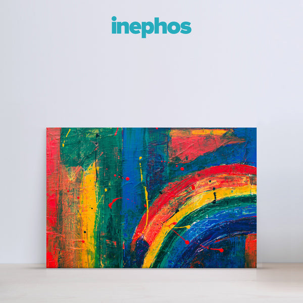 Vibrant Abstract Rainbow Canvas Painting for Living Room, Bedroom, and Office