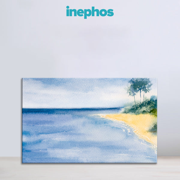 Serene Coastal Landscape Canvas Painting for Living Room, Bedroom, and Office
