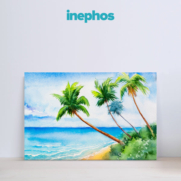 Tropical Palm Tree Beach Canvas Painting for Living Room, Bedroom, and Office
