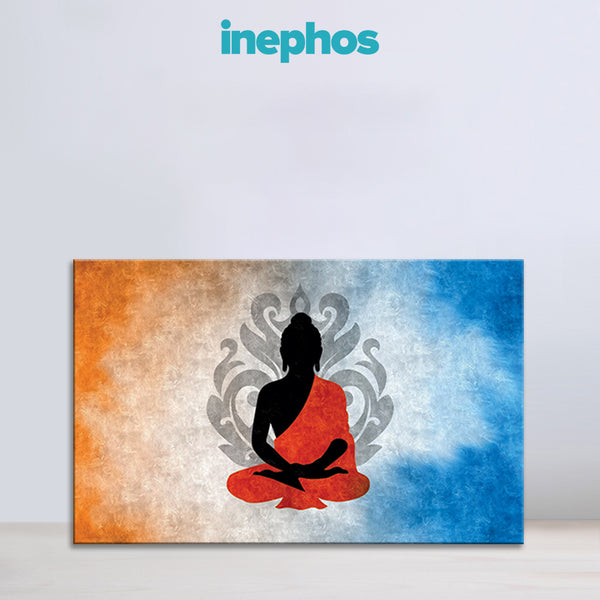 Meditative Buddha SilhouetteWall Painting for Living Room, Bedroom, Office, Hotels, Drawing Room