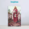 Jesus with Sheep Wall Painting for Living Room, Bedroom, Office, Hotels, Drawing Room