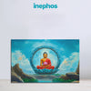Framed artwork of a Buddha figure in a serene landscape with 'inephos' branding.