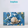 Elegant Snail and Nature Canvas Painting for Living Room, Bedroom & Office | Textured Blue Botanical Wall Art | Nature-Inspired Home Décor Gift for Art Lovers & Modern Interiors