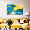 Van Gogh Inspired Countryside Canvas Painting for Living Room & Bedroom | Blue and Yellow Landscape Wall Art | Artistic Home Décor Gift for Art Enthusiasts & Creative Interiors