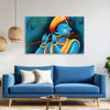 Lord Krishna Flute Canvas Painting for Living Room, Bedroom & Temple Wall Décor | Divine Blue Krishna Wall Art