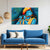 Lord Krishna Flute Canvas Painting for Living Room, Bedroom & Temple Wall Décor | Divine Blue Krishna Wall Art
