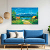 Countryside Landscape Canvas Painting for Living Room, Bedroom & Office Wall Décor | Serene Lake & Mountain View Artwork