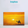 Desert Sunset Canvas Painting for Living Room, Bedroom & Office Wall Décor | Camel and Sun Artwork | Golden Horizon Nature Wall Art