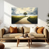 Lone Tree Canvas Painting for Living Room, Bedroom & Office Wall Décor | Serene Nature Landscape Artwork | Minimalist Pathway