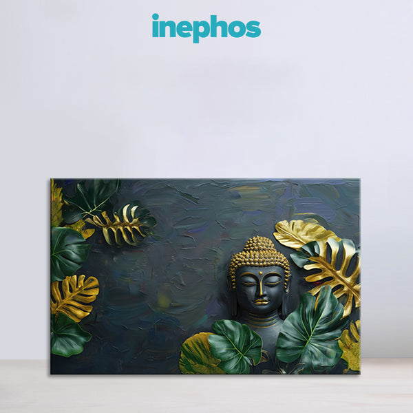 Golden Buddha Serenity Canvas Painting for Living Room, Bedroom & Meditation Décor | Peaceful Buddha Wall Art