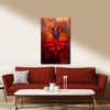 Indian Classical Dancer Canvas Painting for Home & Dance Studio Décor | Traditional Bharatanatyam/Kathak Wall Art | Vibrant Cultural Canvas