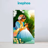 Graceful Indian Lady with Deer Canvas Painting for Living Room & Bedroom | Ethnic Royal Artwork in Vibrant Colors