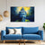Blue Buddha Meditation Canvas Painting for Home, Office & Yoga Studio | Spiritual Peaceful Wall Art for Living Room, Meditation Room & Bedroom