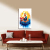 Divine Buddha Canvas Painting for Home Decor | Meditation Sitting Buddha Wall Art with Om Symbol | Spiritual Vastu Positive Energy