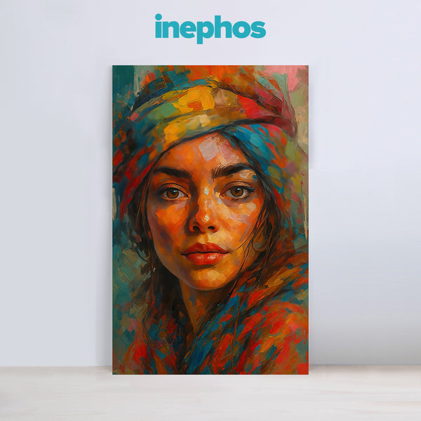 Bohemian Gaze | Warm Abstract Female Portrait in Earthy Tones