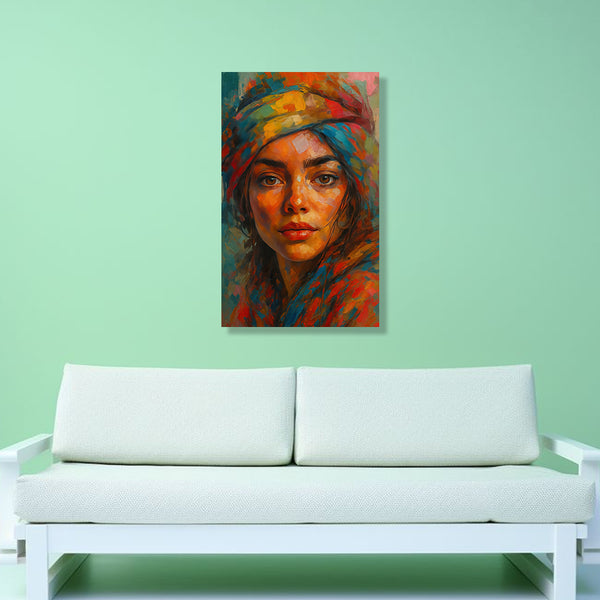 Bohemian Gaze | Warm Abstract Female Portrait in Earthy Tones