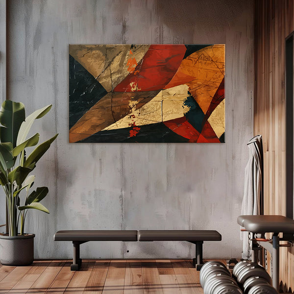 Earthy Abstract Brush Strokes | Textured Brown and Red Canvas Painting | Rustic and Artistic Wall Decor