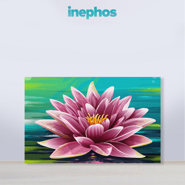 Pink Lotus Vastu Painting | Floral Canvas Bloom | Spiritual Meditation & Relaxation Flower Energy Wall Art For Spa & Bedroom