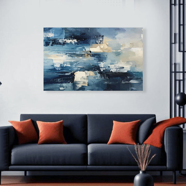 Blue Mist Painting | Modern Abstract Canvas | Sky Wall Art For Contemporary Homes And Office Walls