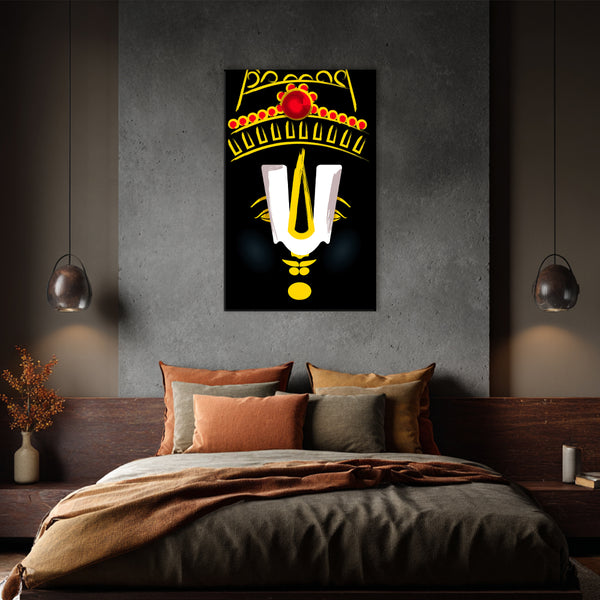 Tirupati Balaji Face Painting | South Indian Spiritual Religious Canvas | Divine God Wall Art For Temple Corners, Living Room & Spiritual Gifting