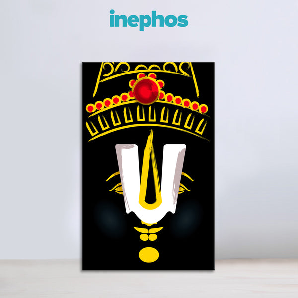 Tirupati Balaji Face Painting | South Indian Spiritual Religious Canvas | Divine God Wall Art For Temple Corners, Living Room & Spiritual Gifting