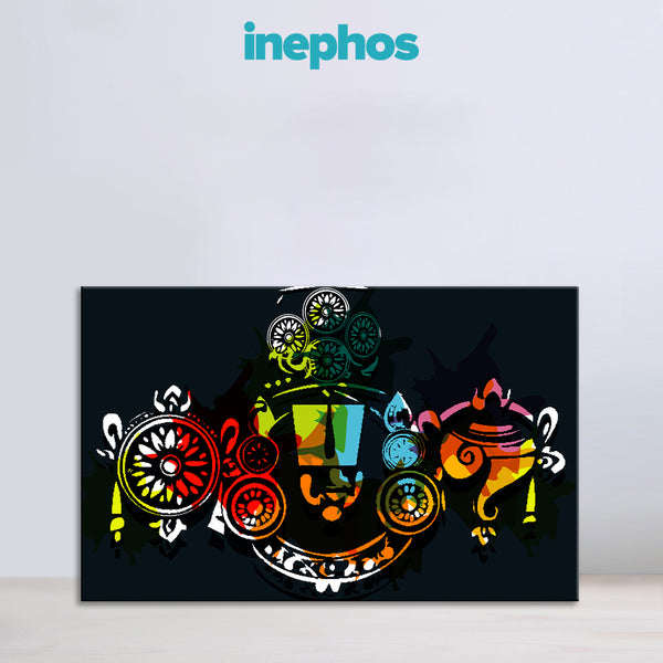 Lord Venkateswara Painting | Colorful South Indian God Tirupati Balaji Canvas | Divine Spiritual Religious Wall Art For Living Spaces & Pooja Rooms