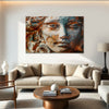 Textured Stone Goddess Face Painting | Fantasy Mythological Canvas | Wall Art Inspired By Ancient Sculptures For Modern Walls