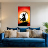 Lord Ram With Bow Painting | Spiritual Canvas With Sunset Background | Divine Indian Mythology Wall Décor For Puja Room, Living Room & Gifting Hindu God Wall Art