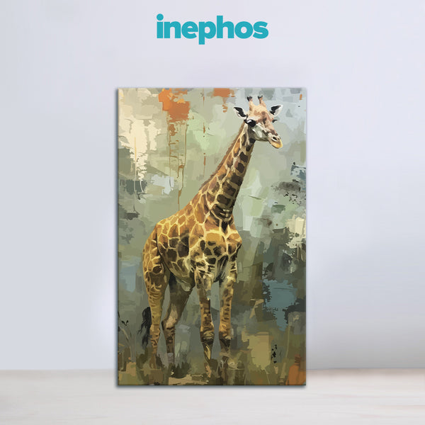 Majestic Giraffe in the Wild | Wildlife Animal Canvas Painting for Living Room & Office Wall Decor