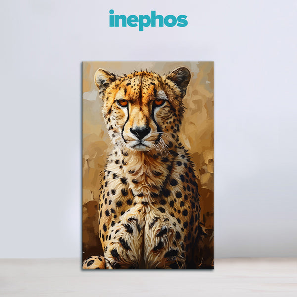 Cheetah Close-Up | Bold Wildlife Animal Canvas Painting for Modern Home & Office Wall Art