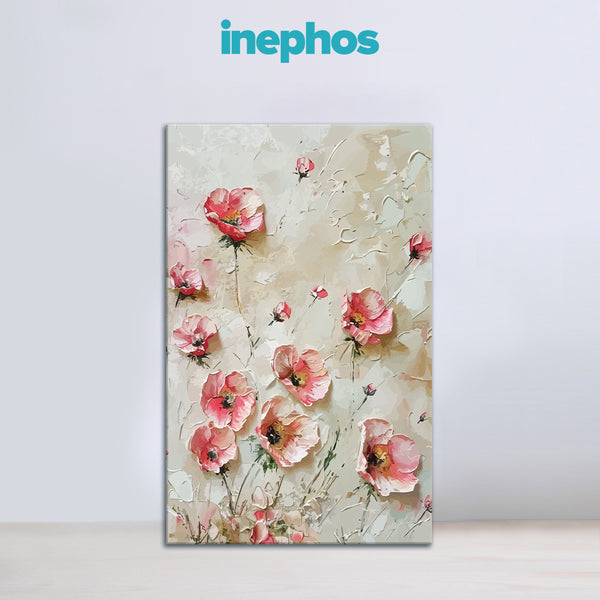 Blush Blooming Flowers | Soft Pink Floral Canvas Painting for Bedroom & Living Room Wall Decor