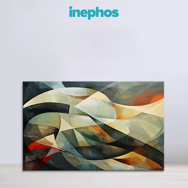 Curved Geometry | Abstract Modern Canvas Painting in Earth Tones for Living Room & Office Wall