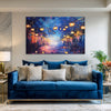 Festival Lights Street | Modern Lantern Canvas Wall Art For Living Room & Celebration Décor