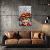 Elderly Woman With Floral Hat | Expressive Portrait Canvas Painting For Artistic Wall Décor