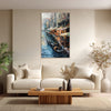 Venetian Canal Gondolas | European Street View Canvas Wall Art for Living & Dining Spaces