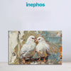 White Dove Couple Canvas Painting | Peaceful Bird Wall Art for Living Room & Bedroom Decor