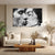 Romantic Kiss Black & White Canvas Painting | Emotional Couple Wall Art for Bedroom Decor
