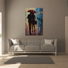 Romantic Couple With Umbrella Canvas Painting | Modern Love Wall Art For Bedroom