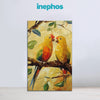 Tropical Love Birds Canvas Painting | Vibrant Nature Wall Decor For Home